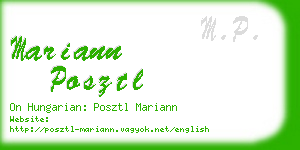 mariann posztl business card